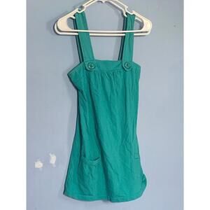 Wet Seal Turquoise Baby Doll Tank Top with Large Buttons